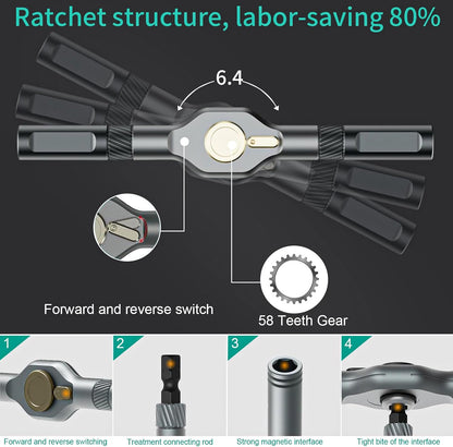 [GOLD] MagSnap Ratchet Precision Screwdriver Set – Modular Magnetic Repair Kit