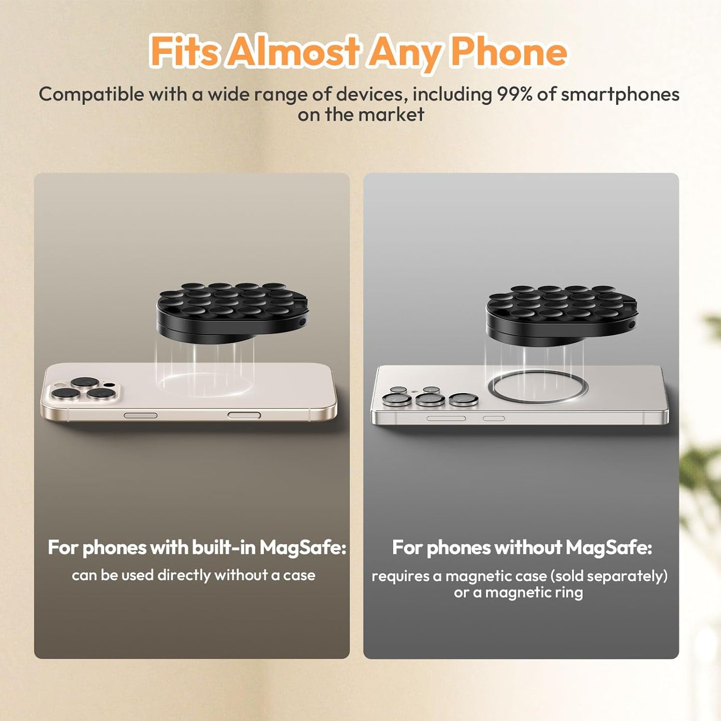 [GOLD] Support de téléphone magnétique et à ventouse double face