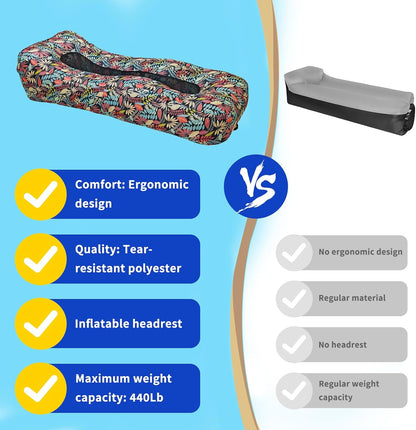 [GOLD] AeroLounge Go – Compact Pump-Free Inflatable Lounger