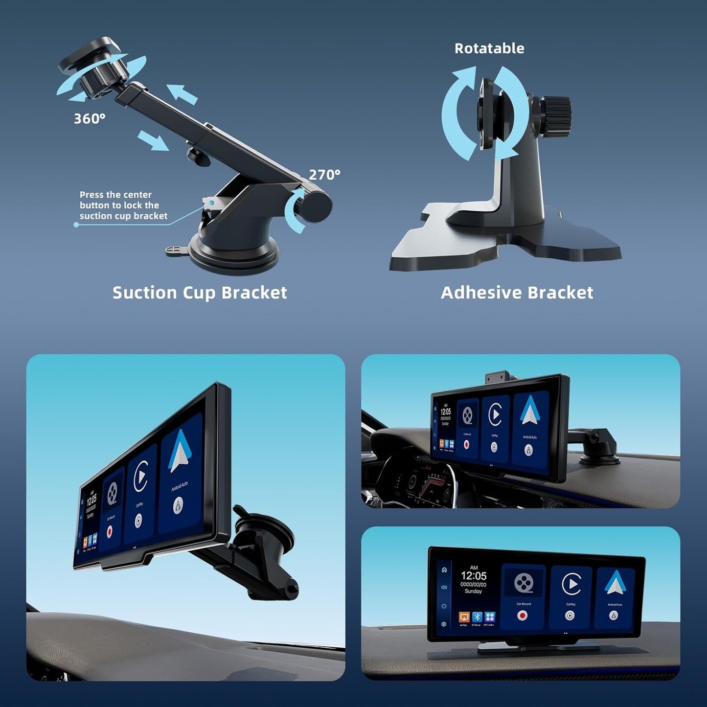 [GOLD] Carvera Smart 10.26" CarPlay & 4K Dual-Dash Cam System