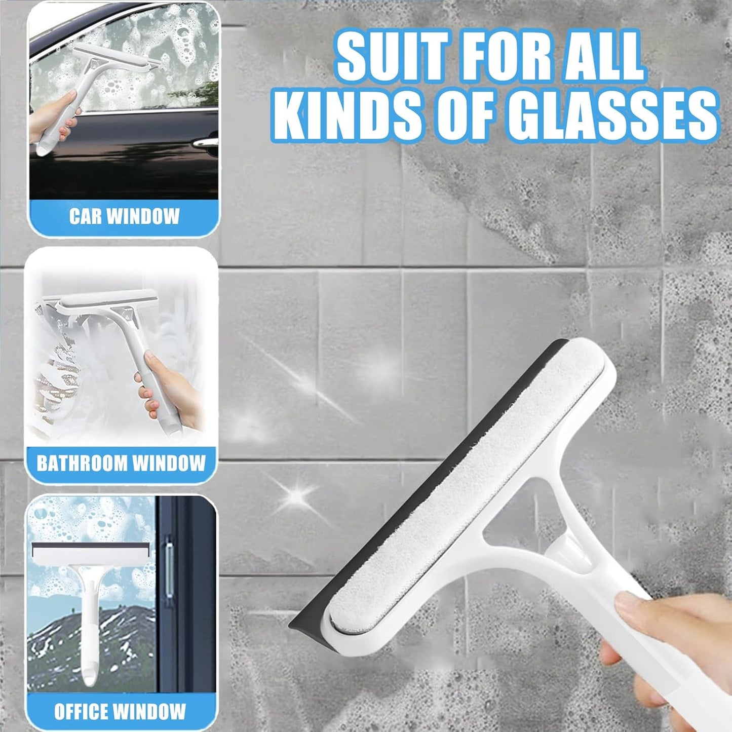 [GOLD] 3-in-1 Spray Window & Mirror Squeegee