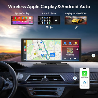 [GOLD] Carvera Smart 10.26" CarPlay & 4K Dual-Dash Cam System