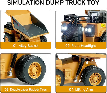 [GOLD] MicroCrew™ Mini RC Construction Series – Pocket Dump Truck, Excavator & Forklift Set
