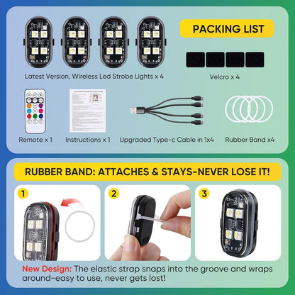 [GOLD] LumeX Flux – Wireless RGB LED Lights with Remote Control
