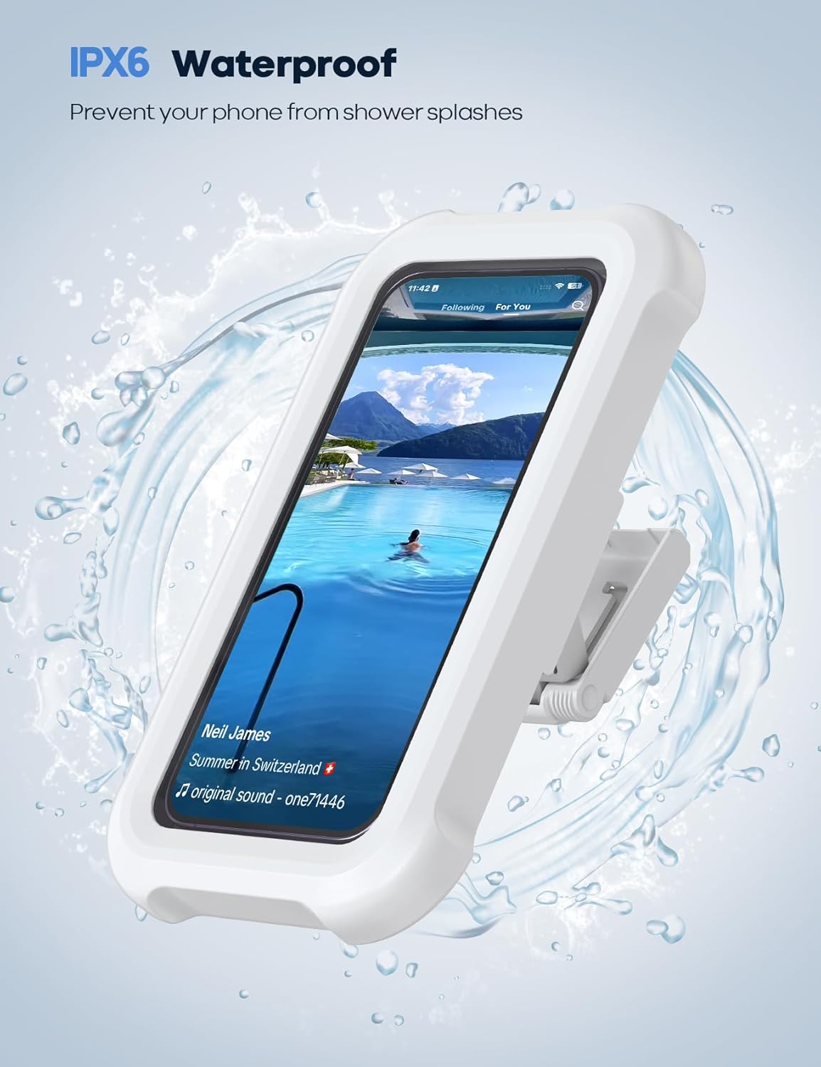 [GOLD] Waterproof 480° Shower Phone Holder – Wall & Bathtub Mount
