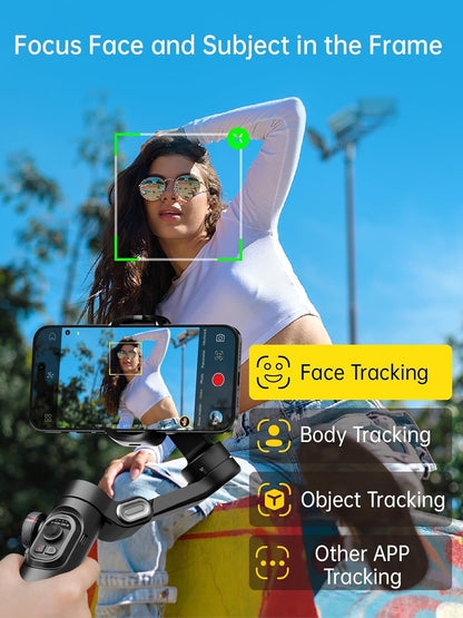 [GOLD] AOCHUAN Smart XE – 3-Axis Foldable Smartphone Gimbal with Gesture Control, Joystick, and AI Face Tracking