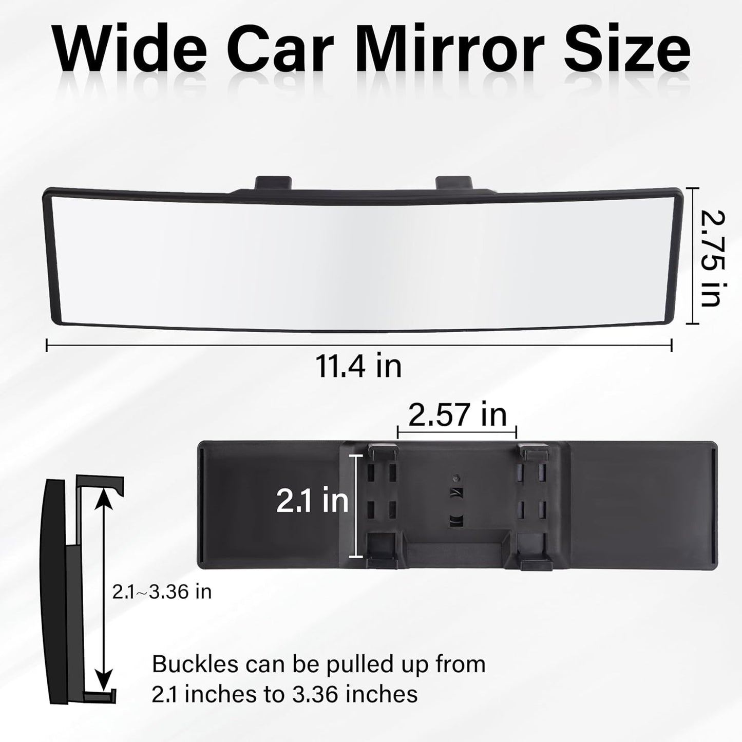 [GOLD] SnapView Panoramic Clip-On Rearview Mirror