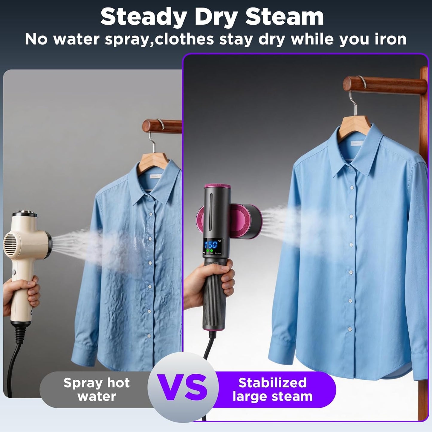 [GOLD] FlexSteam 2-in-1 Travel Steamer Iron