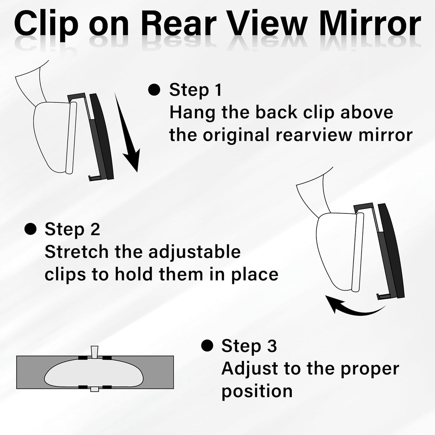 [GOLD] SnapView Panoramic Clip-On Rearview Mirror