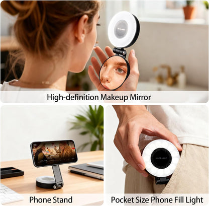 [GOLD] SnapLite Pro – CRI 95+ Magnetic 3-in-1 Selfie Light with Mirror