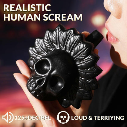 [GOLD] Aztec Death Whistle – Authentic Ceramic with Bone-Chilling Screams