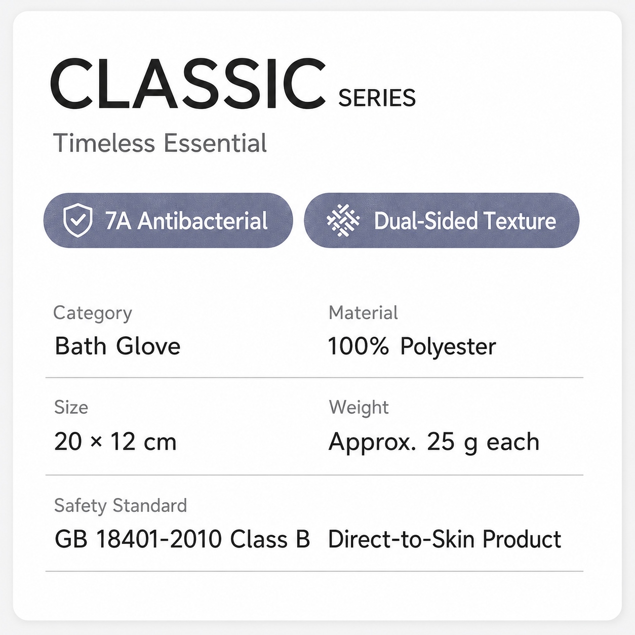 [GOLD] 2 Pairs PureScrub 3D Textured Five-Finger Exfoliating Bath Glove