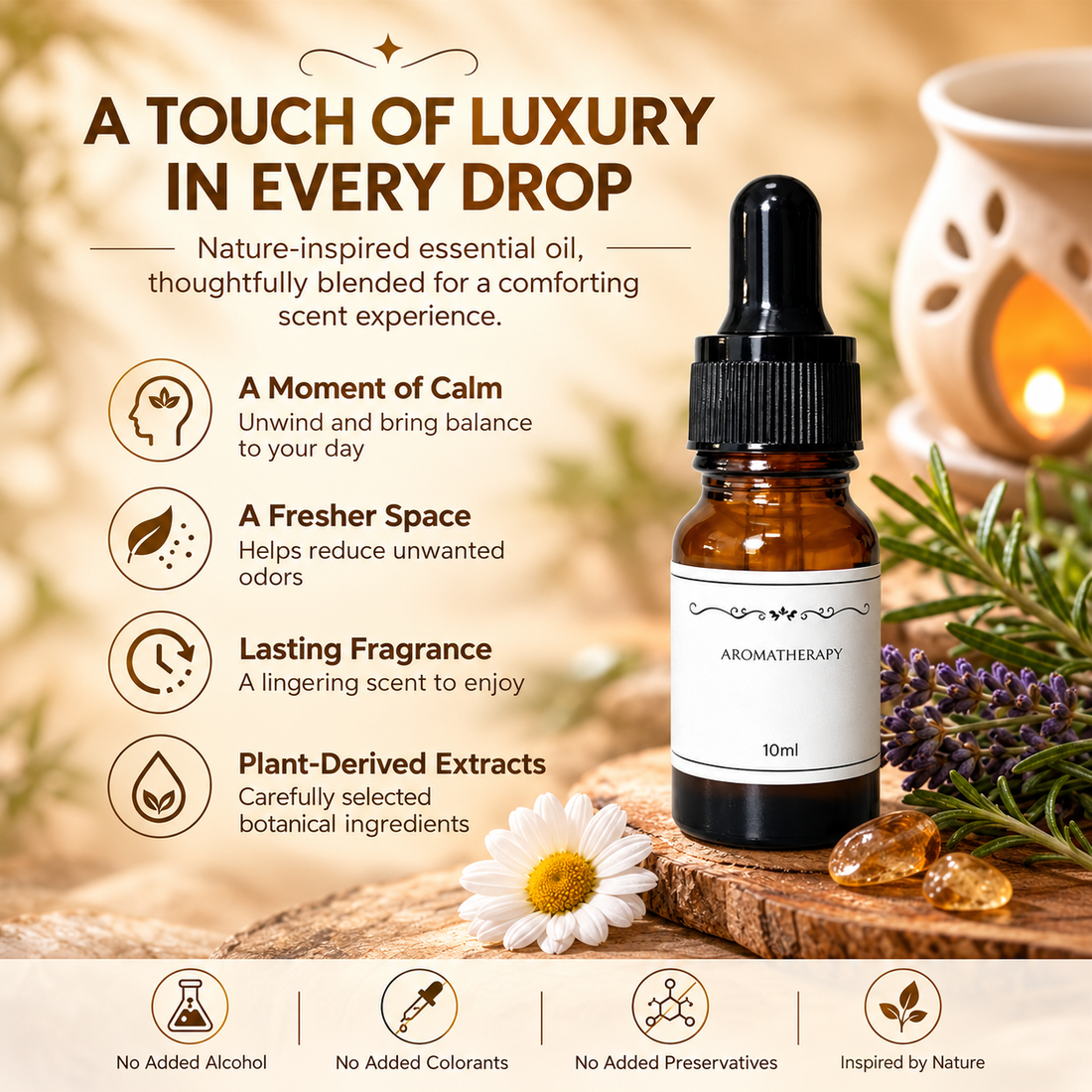 Fragrance oil supplied with the Golden Mountain aroma lamp