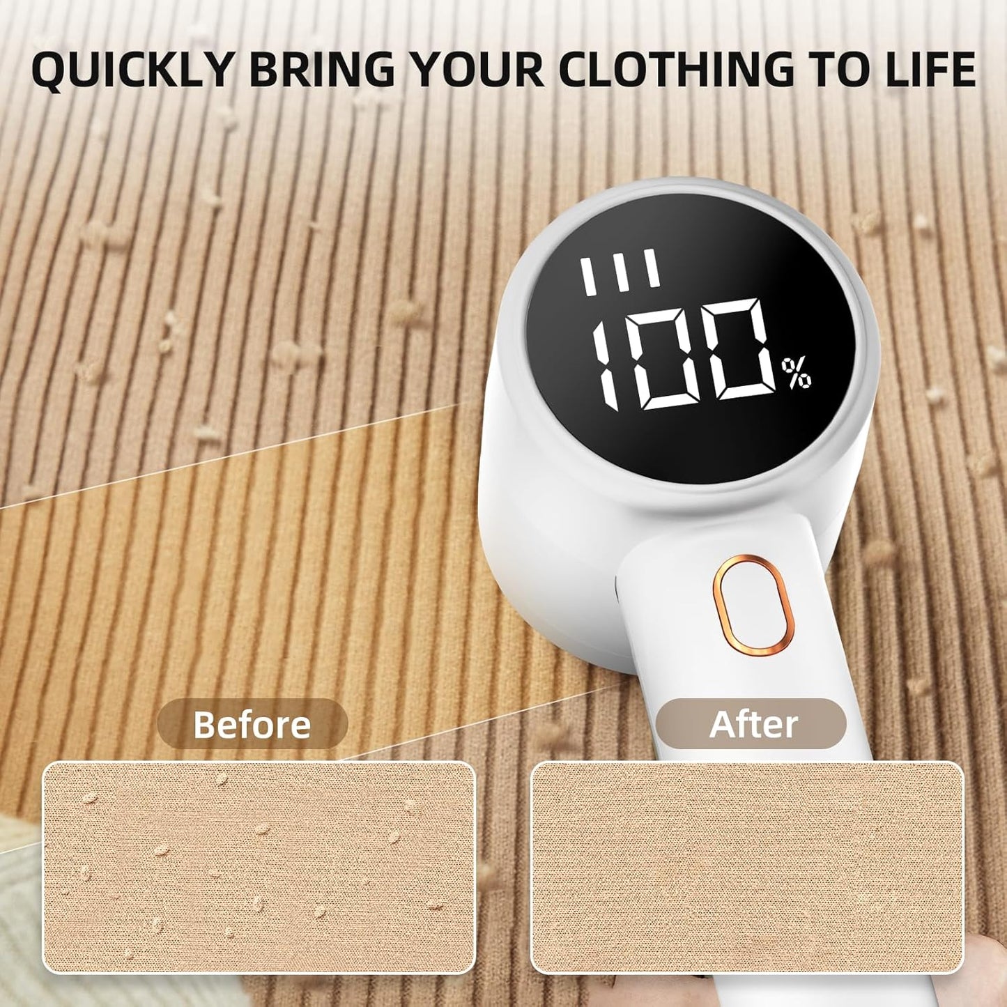 [GOLD] ReNewa – Rechargeable Fabric Shaver with LED Display