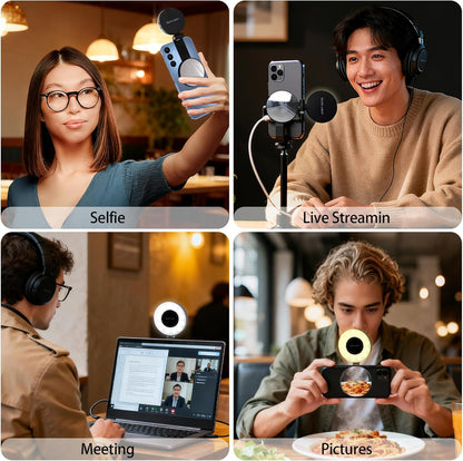 [GOLD] SnapLite Pro – CRI 95+ Magnetic 3-in-1 Selfie Light with Mirror