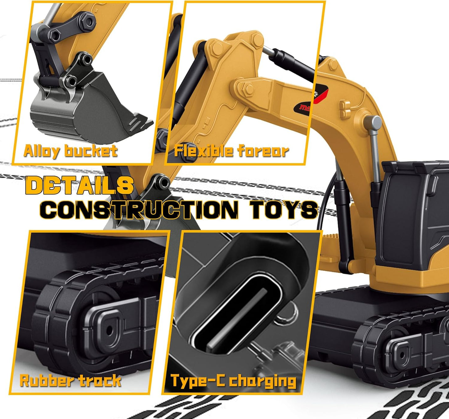 [GOLD] MicroCrew™ Mini RC Construction Series – Pocket Dump Truck, Excavator & Forklift Set