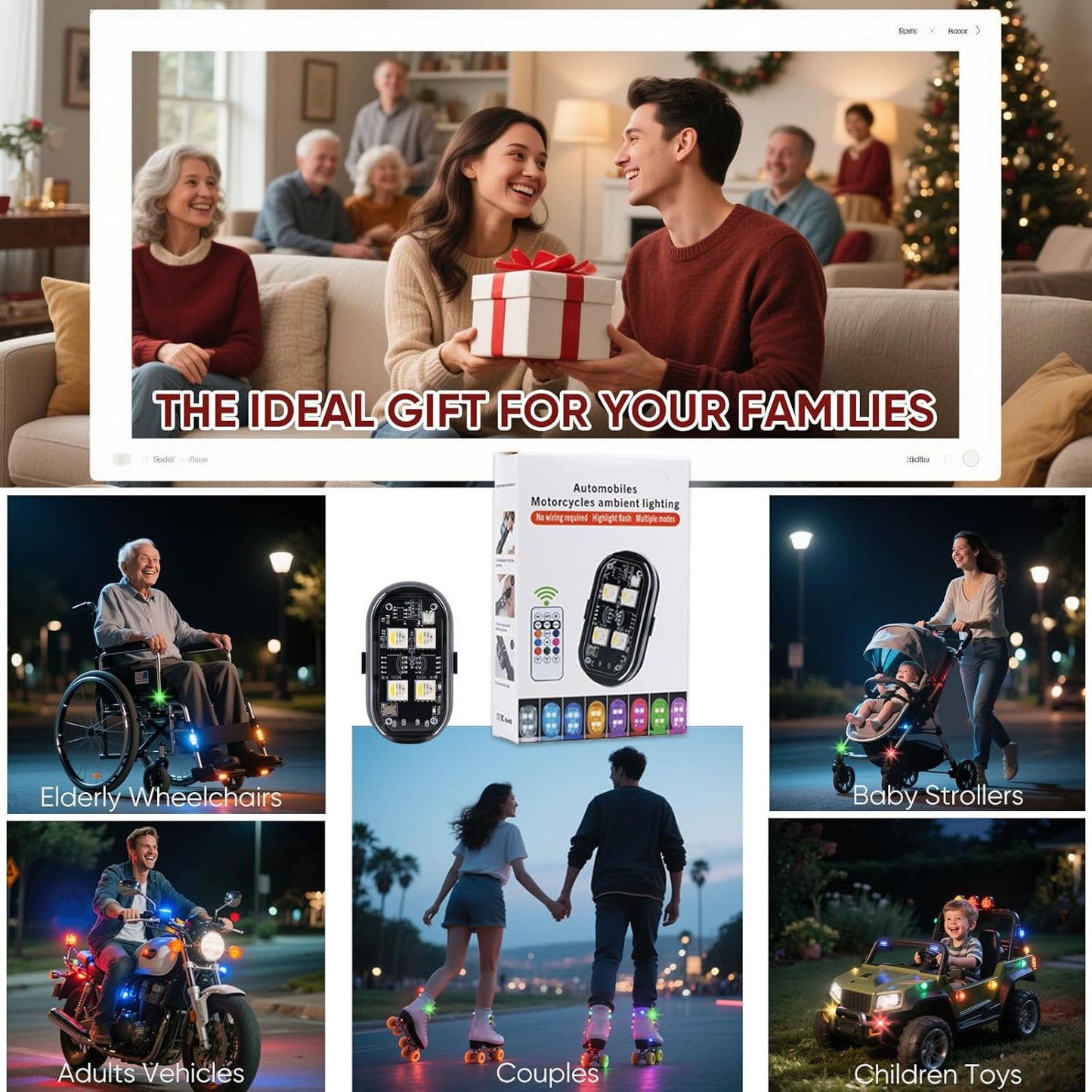 [GOLD] LumeX Flux – Wireless RGB LED Lights with Remote Control