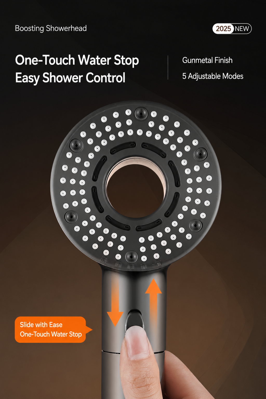 [GOLD] TurboFlow 5-Mode Filtered Showerhead with 5 Filter Cartridges