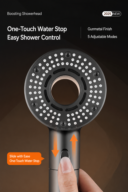 [GOLD] TurboFlow 5-Mode Filtered Showerhead with 5 Filter Cartridges