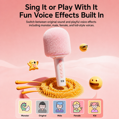 [GOLD] SOAIY All-in-One Bluetooth Karaoke Microphone with Built-In Speaker