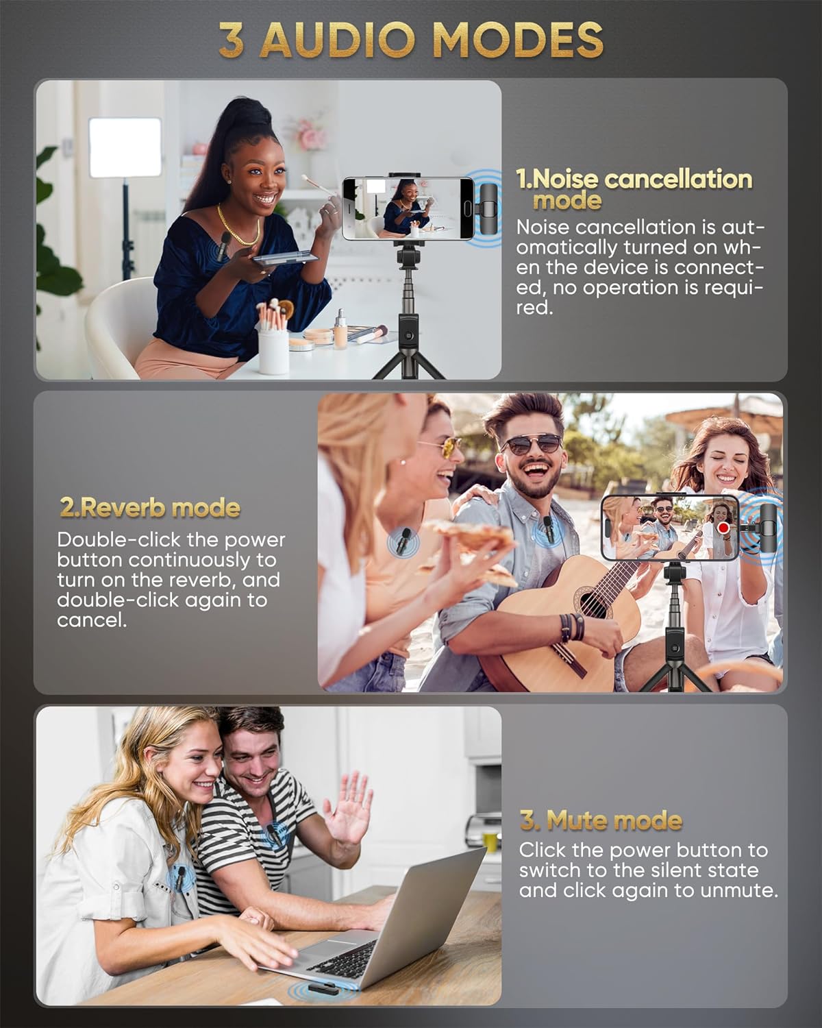 [GOLD] ClipMic Duo – Wireless Noise-Reducing Mic Set