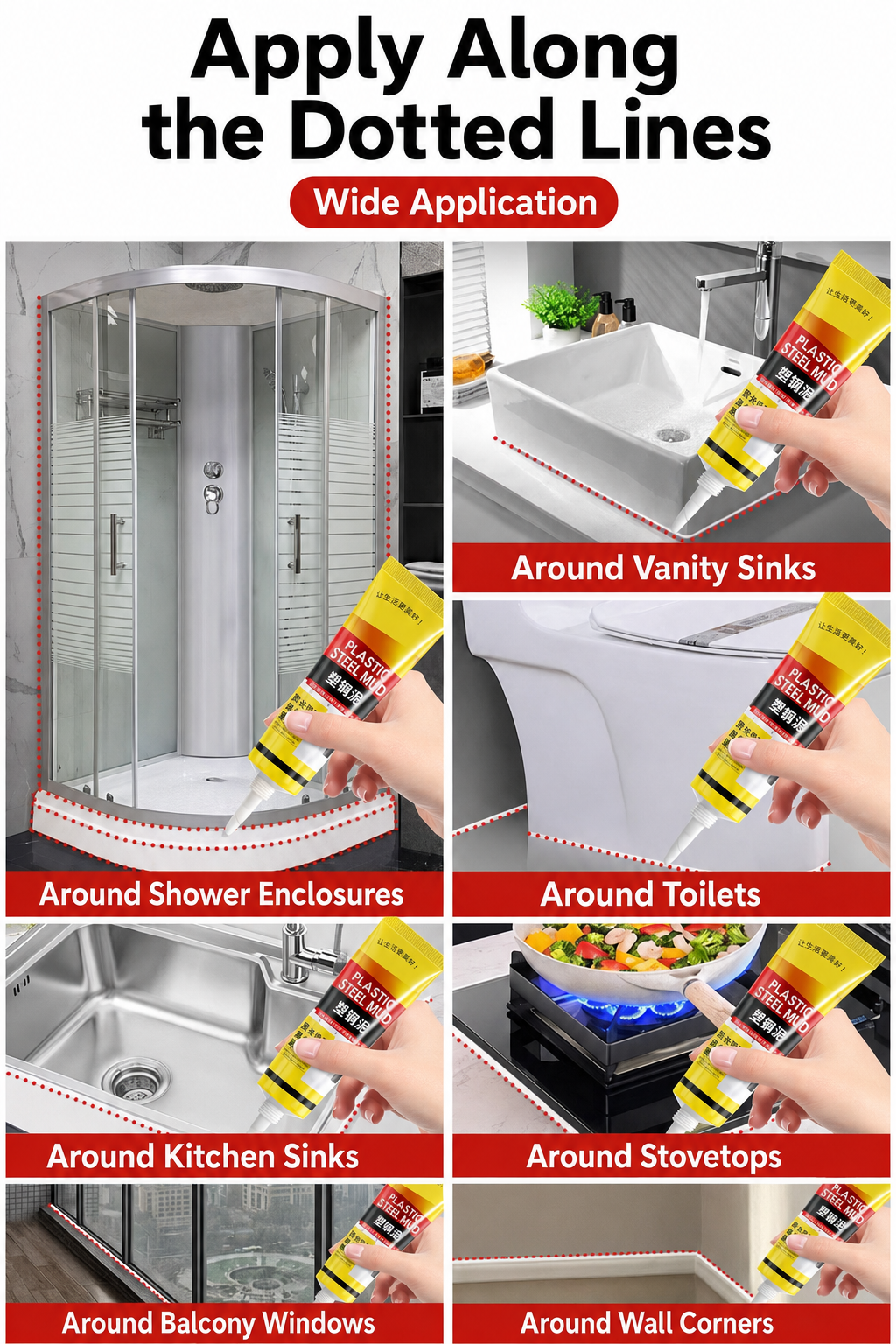 [GOLD] Flexible Kitchen & Bath Waterproof Caulk Sealant