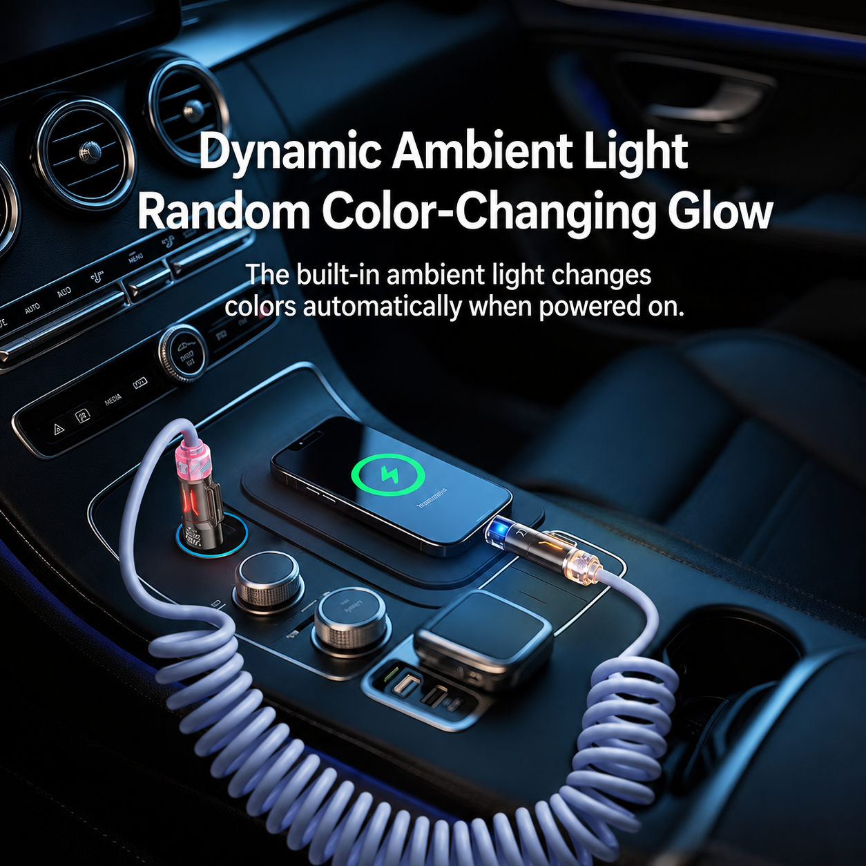 [GOLD #154-Ep.438] 4-in-1 240W Self-Coiling 6.6 ft Fast Charging & Data Cable