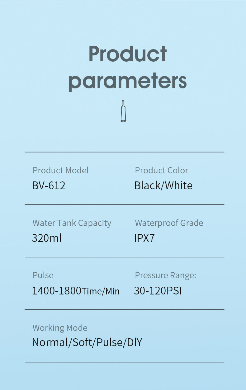 [GOLD] HydroPulse Pro – Portable Water Flosser with 4 Modes & 8 Tips