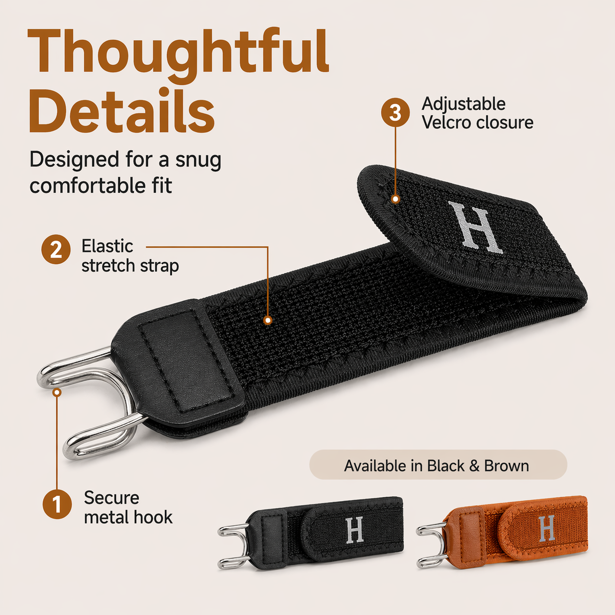 [GOLD] 4-Pack No-Buckle Belt for Loose Waistbands