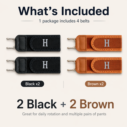 [GOLD] 4-Pack No-Buckle Belt for Loose Waistbands