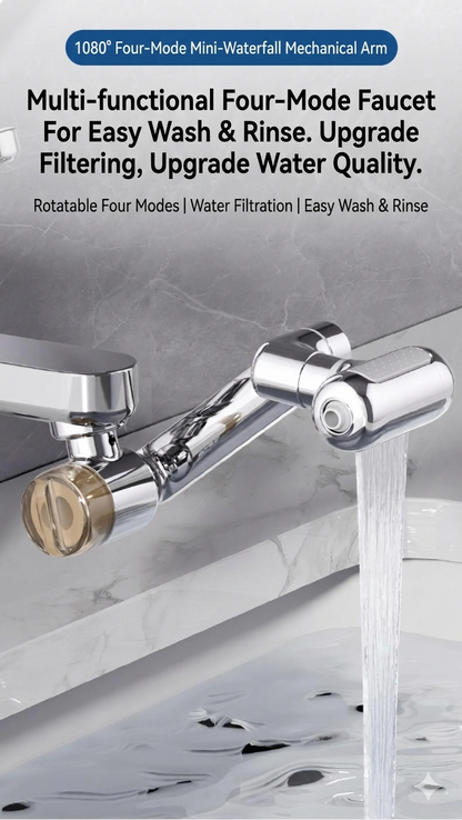 [GOLD] 1080° Rotating Faucet Extender with Upward Facial Mist, 4 Water Modes & Built-In Filter