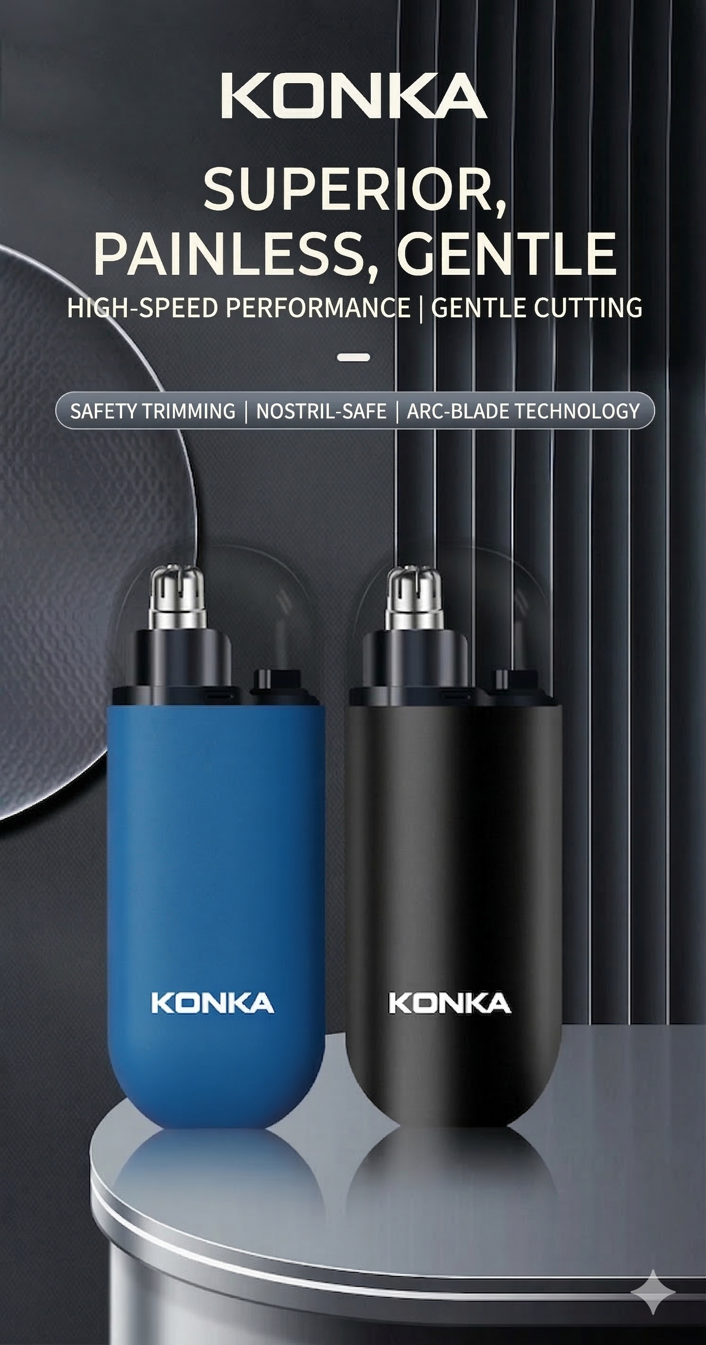 [GOLD] KONKA Pocket Electric Nose Hair Trimmer