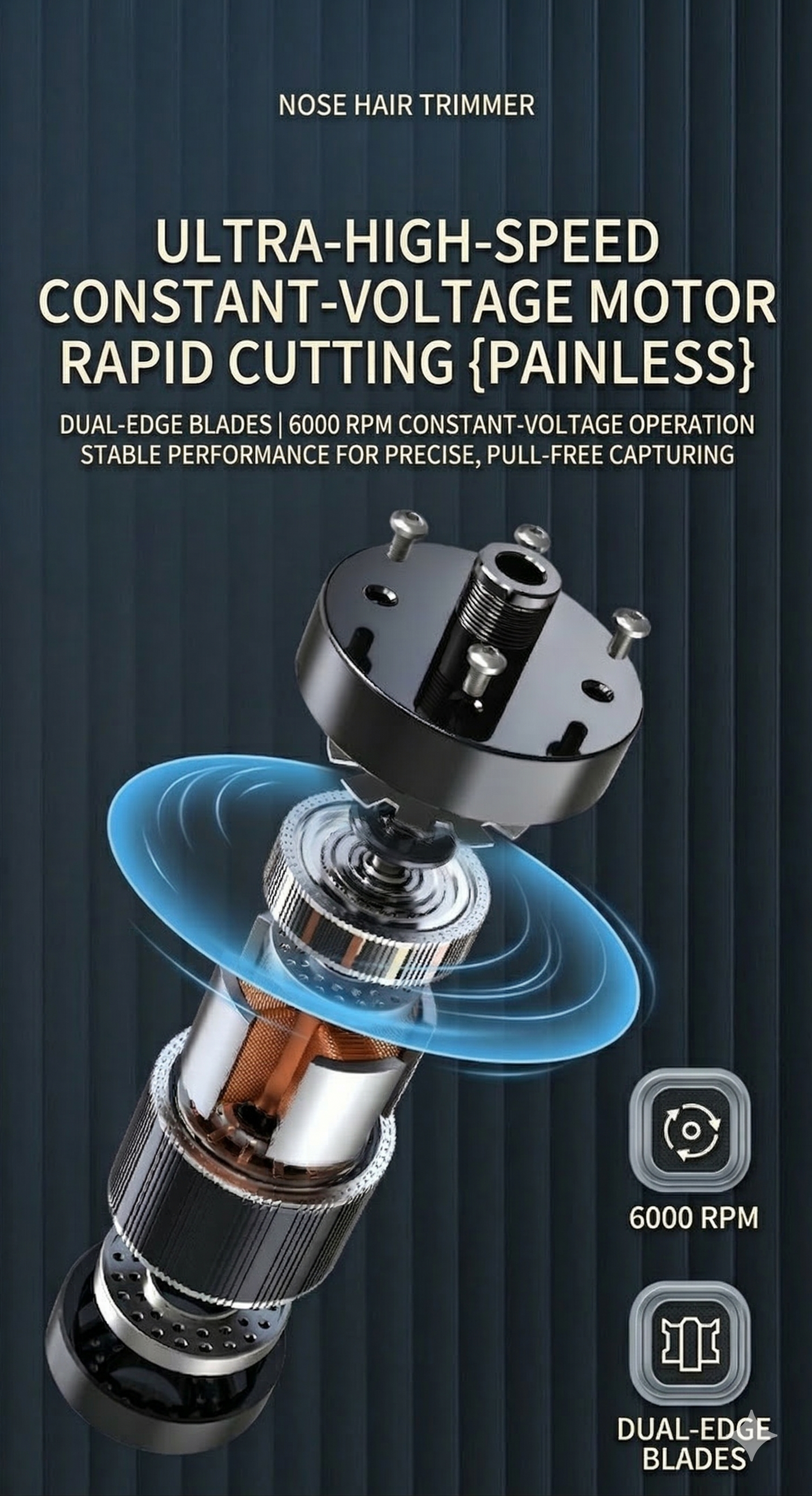 [GOLD] KONKA Pocket Electric Nose Hair Trimmer