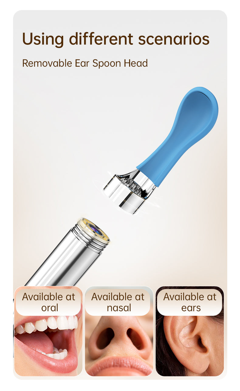 [GOLD] 10MP HD Ear Cleaner Kit with Precision Tweezers & Silicone Scoop