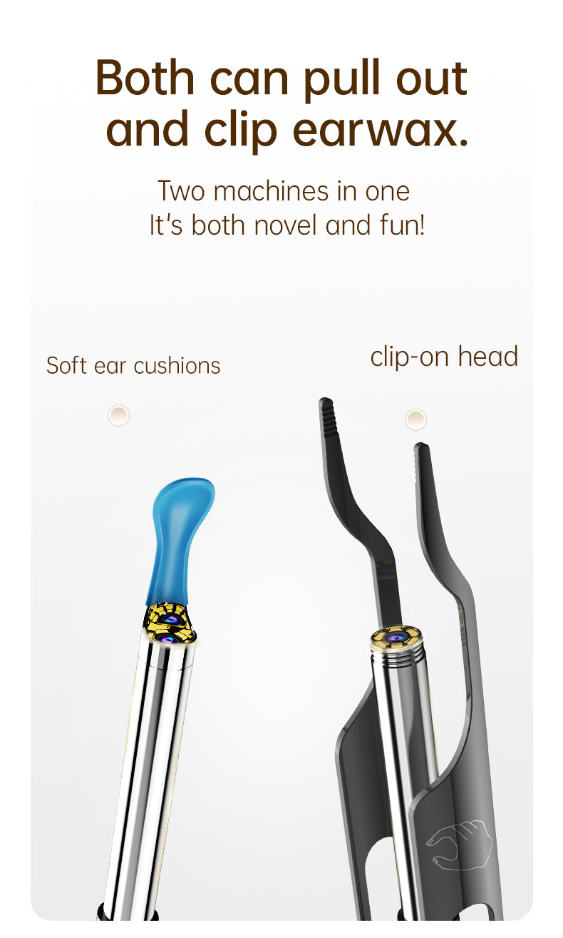 [GOLD] 10MP HD Ear Cleaner Kit with Precision Tweezers & Silicone Scoop