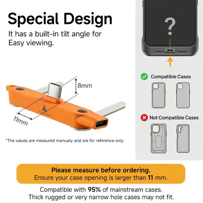 [GOLD] Basemo 2-in-1 240W Charging Cable with Hidden Phone Stand