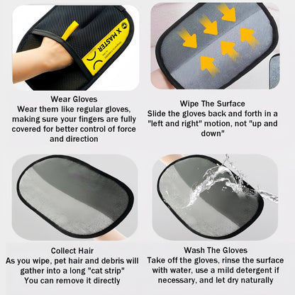 [SILVER] ElectroClean Pet Hair Removal Glove – Reusable & Eco-Friendly Cleaning Tool