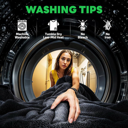 [GOLD] 2+1 pcs MagicDry Twist-Weave Microfiber Car Towel – Streak-Free, Ultra-Absorbent, Scratch-Safe