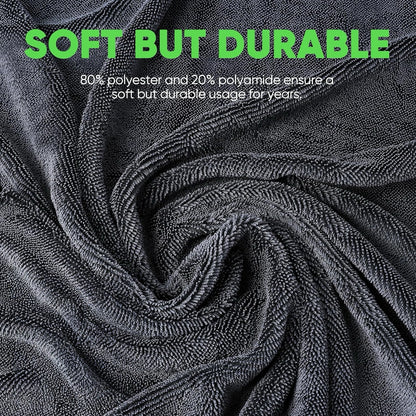 [GOLD] 2+1 pcs MagicDry Twist-Weave Microfiber Car Towel – Streak-Free, Ultra-Absorbent, Scratch-Safe