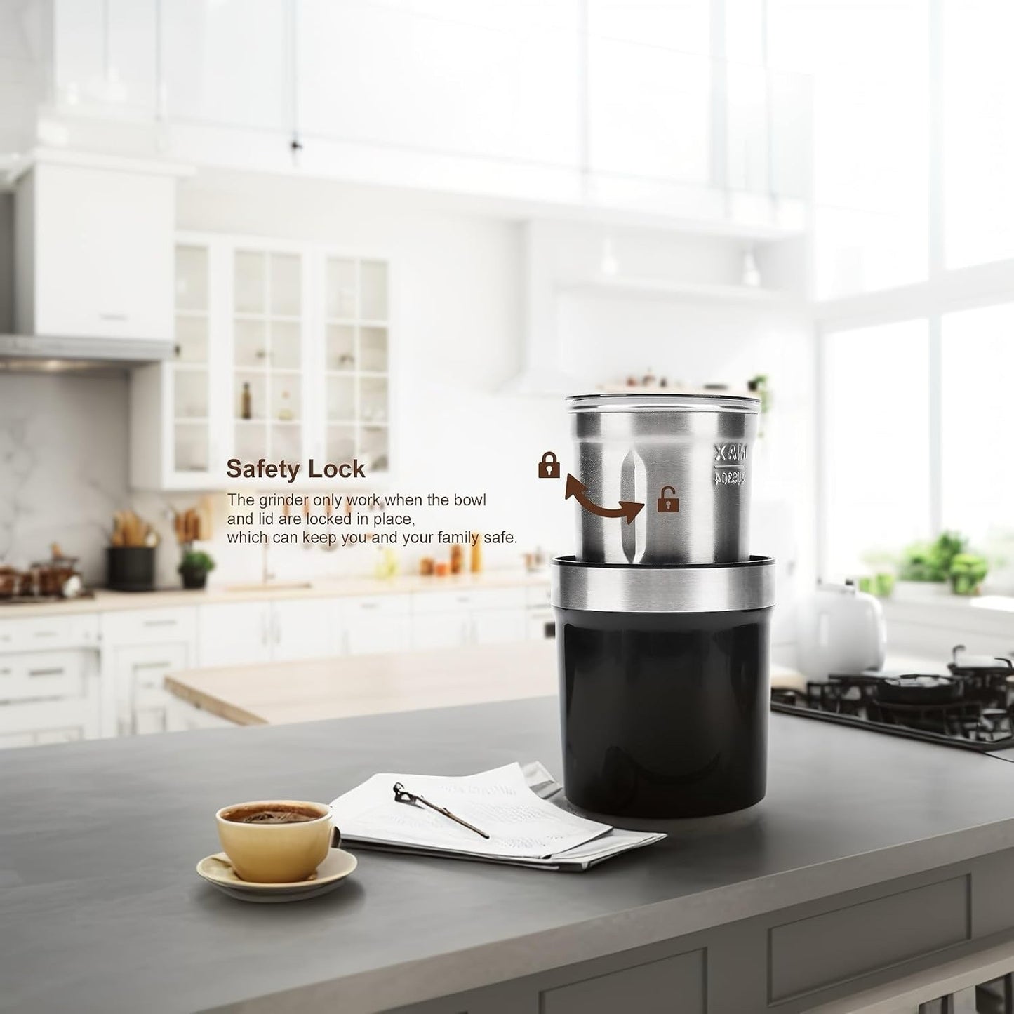 [GOLD] Voltix Electric Multi-Use Cup Grinder – Large Capacity Stainless Steel