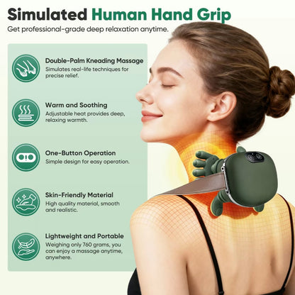 [GOLD] CerviFlex 4D Wireless Massager – Shiatsu Deep Tissue Relief with Heat