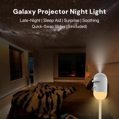 [GOLD] 2-in-1 USB Night Light + Galaxy Projector with Quick-Swap Slides
