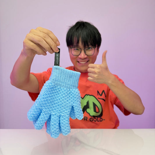 [GOLD] 2 paires de gants de bain exfoliants PureScrub texturés 3D à cinq doigts