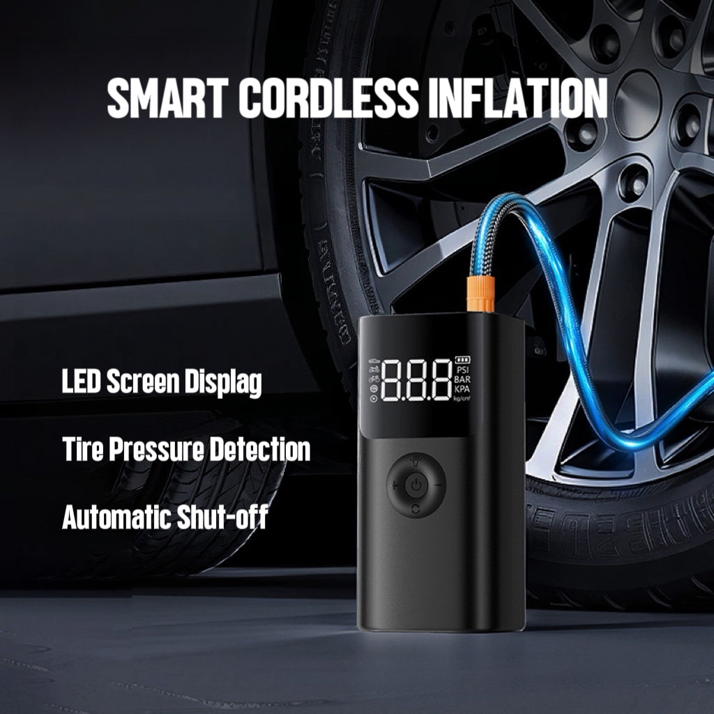 [GOLD] 12V Portable Jump Starter with Built-In Air Compressor and Smart Safety Protection