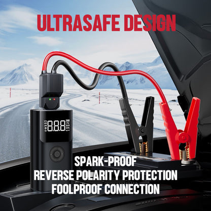 [GOLD] 12V Portable Jump Starter with Built-In Air Compressor and Smart Safety Protection