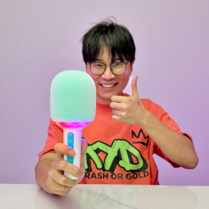 [GOLD] SOAIY All-in-One Bluetooth Karaoke Microphone with Built-In Speaker