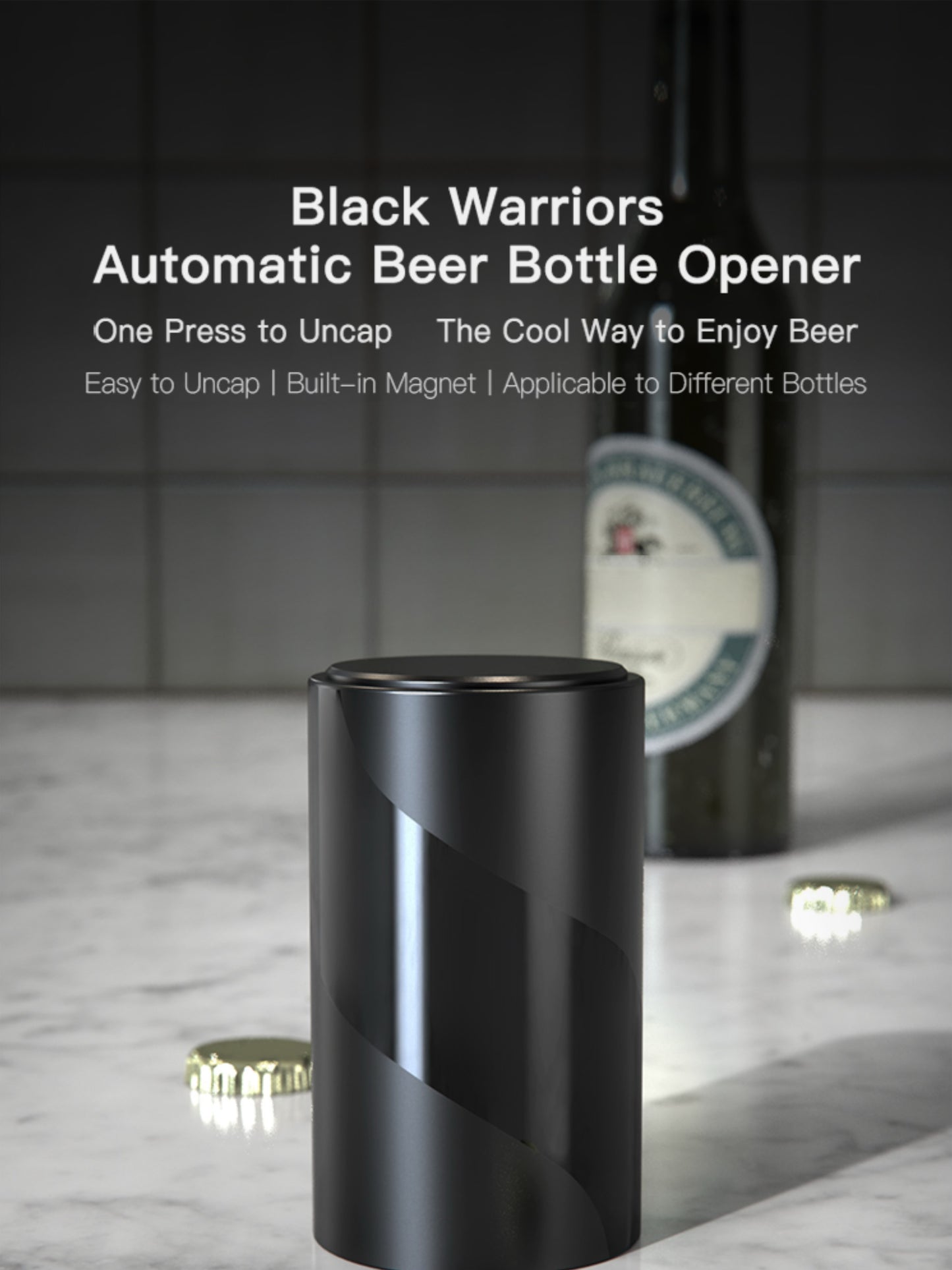[GOLD] All-in-One Wine & Beer Opener Gift Set – Electric Corkscrew with Aerator & Vacuum Stopper + 2 x Push-Down Beer Opener
