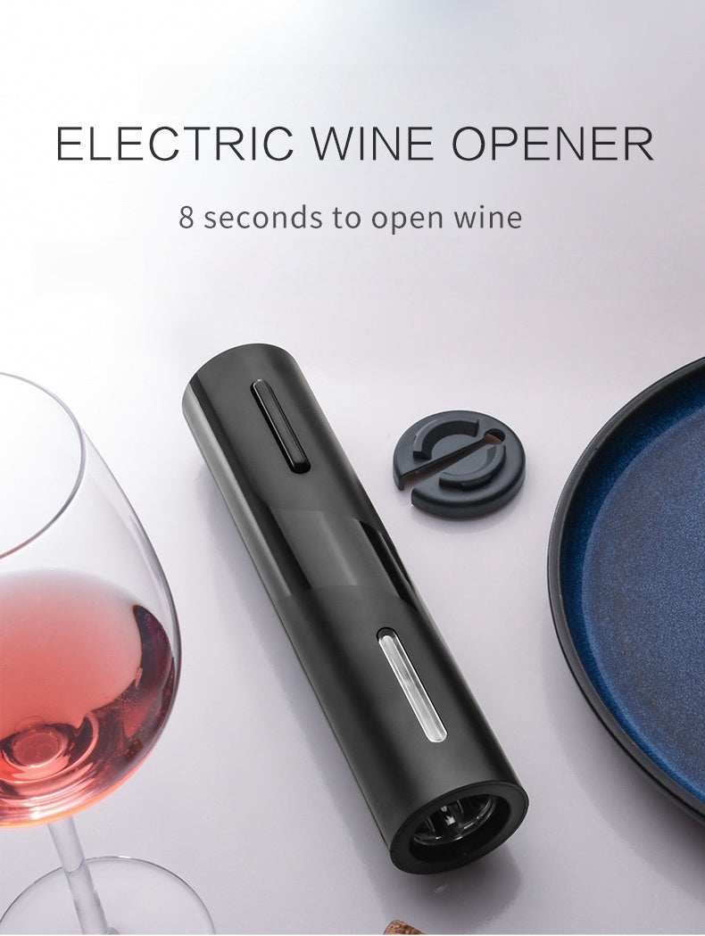 [GOLD] All-in-One Wine & Beer Opener Gift Set – Electric Corkscrew with Aerator & Vacuum Stopper + 2 x Push-Down Beer Opener