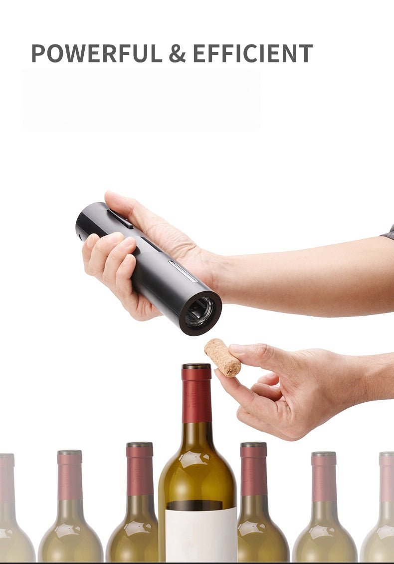 [GOLD] All-in-One Wine & Beer Opener Gift Set – Electric Corkscrew with Aerator & Vacuum Stopper + 2 x Push-Down Beer Opener