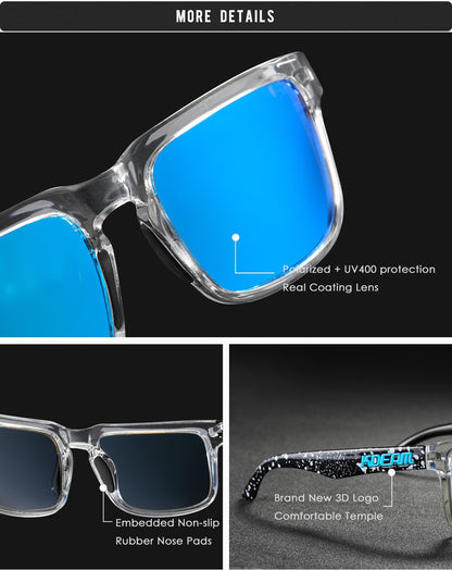 [GOLD] KDEAM Unisex Polarized Anti-Glare Outdoor Sunglasses with UV400 Protection